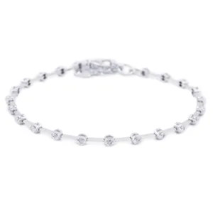 18ct White Gold 0.55ct Diamond Bar Set Bracelet