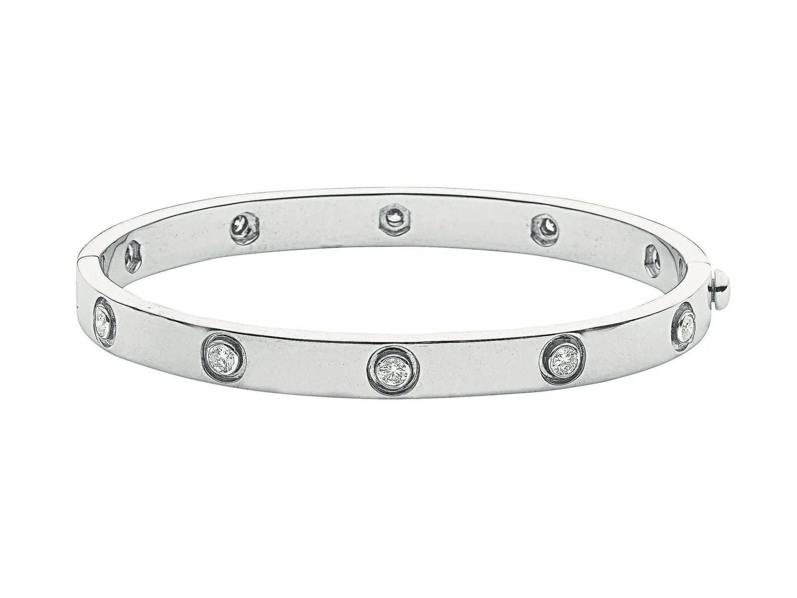 18ct White Gold 1.00ct Diamond Bangle