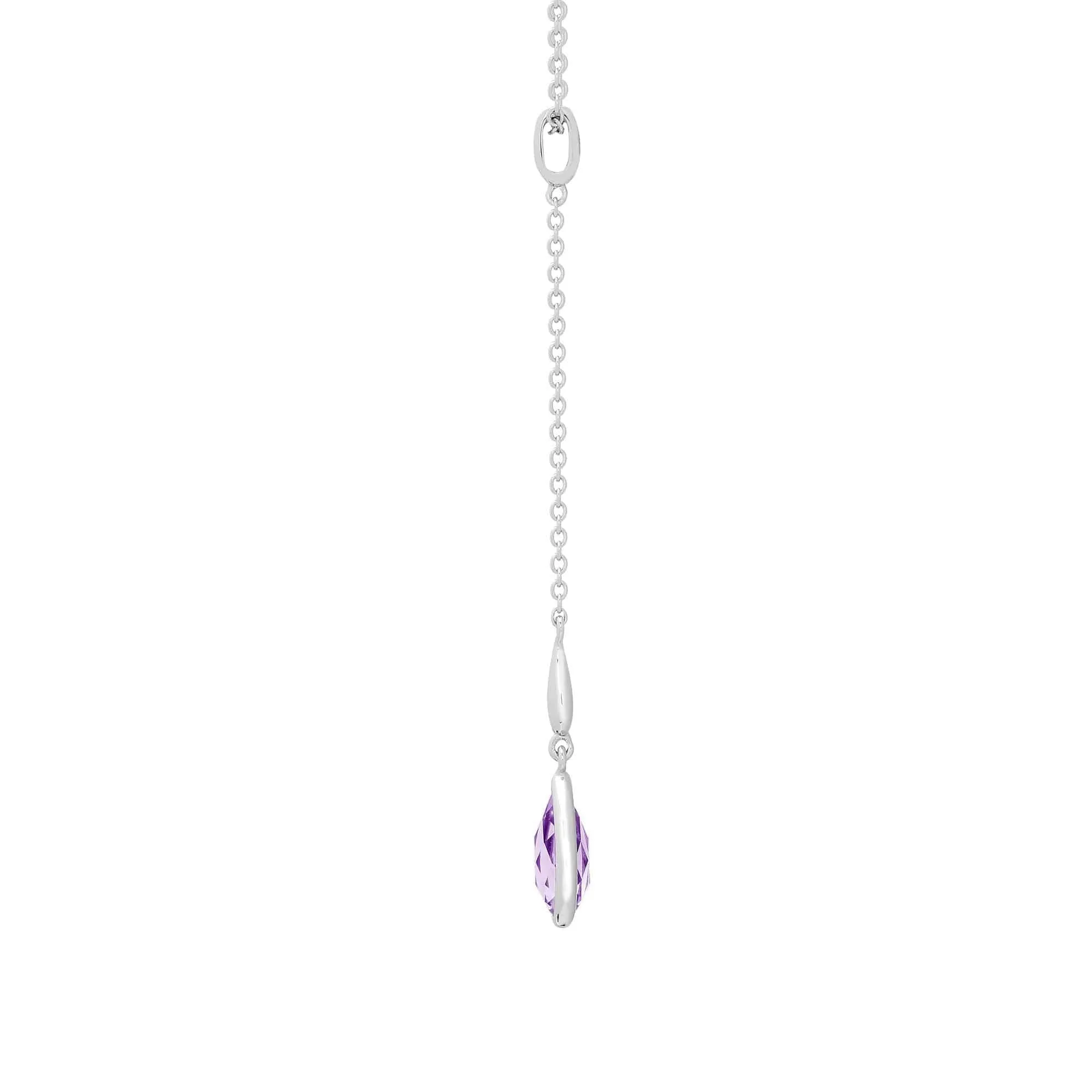 18ct White Gold Diamond And Amethyst Necklace