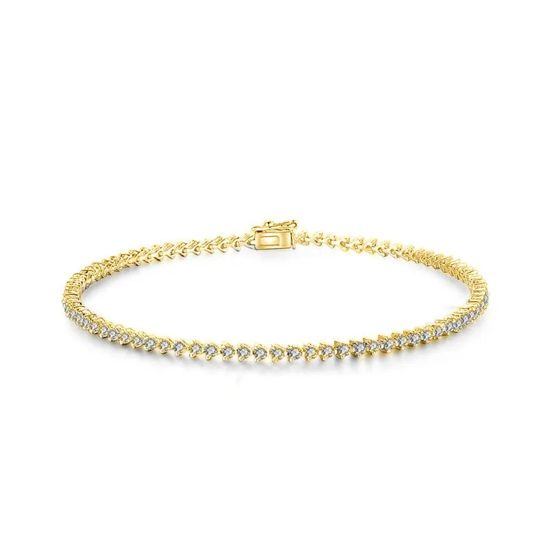 18k Gold White Diamond All The Way Bracelet