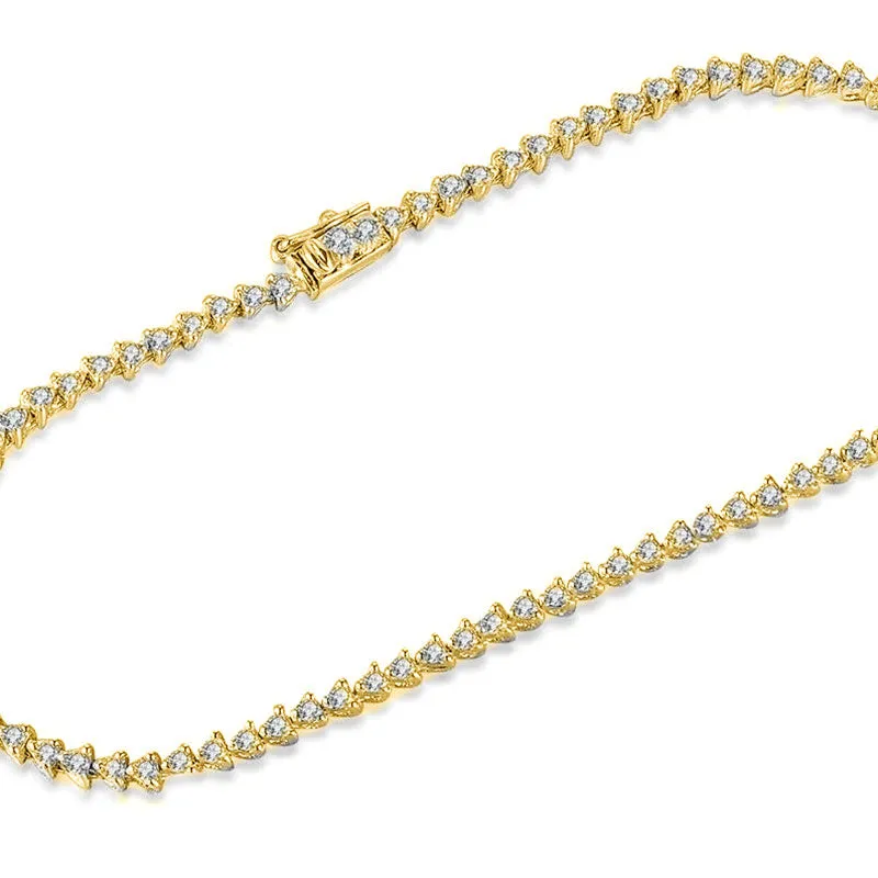 18k Gold White Diamond All The Way Bracelet