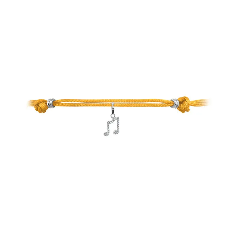 18k Gold Yellow Tassel Bracelet with Gold Beads