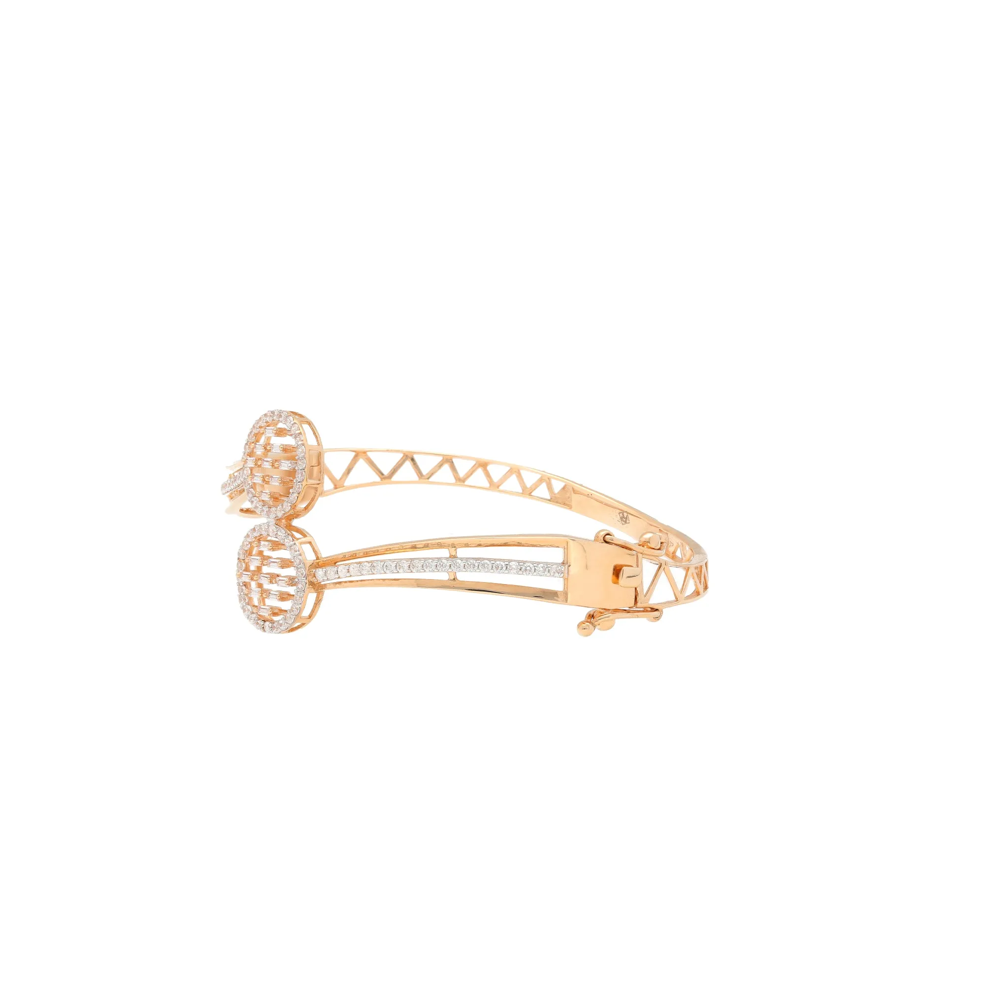 18K Rose Gold & CZ Bangle (12.5gm)