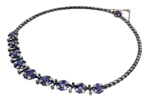 18k White Gold Antique Sapphire Necklace, AGL Certified