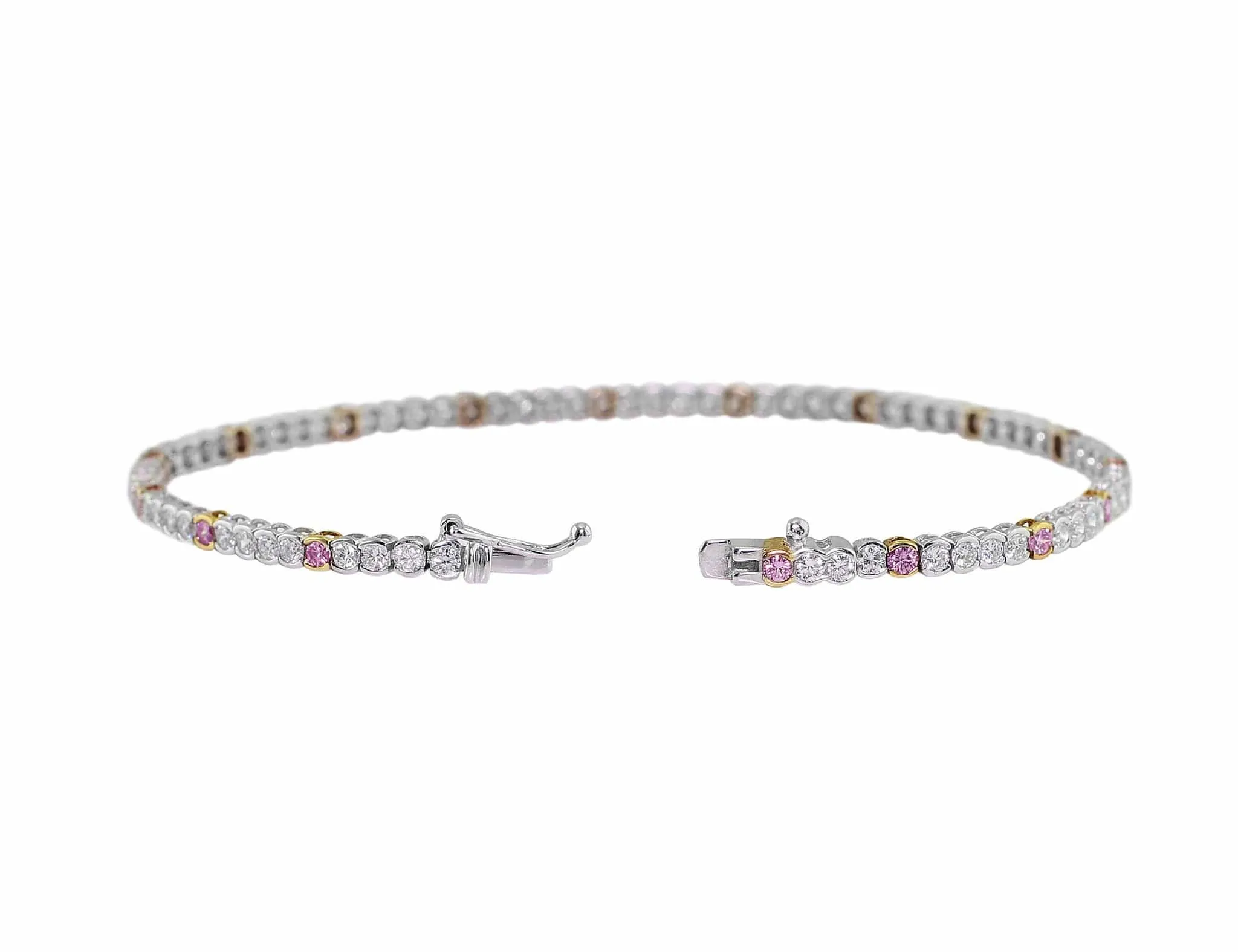 18k White Gold Salavetti Color Diamond Bracelet