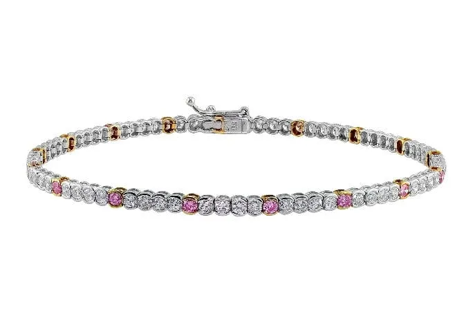 18k White Gold Salavetti Color Diamond Bracelet