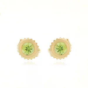 18k Yellow Gold Yum Drop Peridot Studs