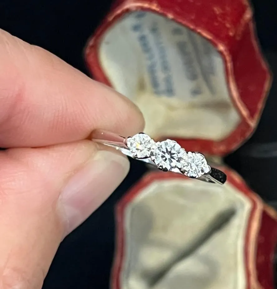 1950s Brilliant Cut Diamond Trilogy Ring