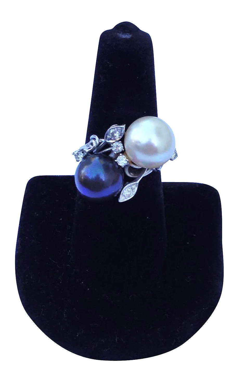 1950s Gold South Sea Pearl Diamond Ring