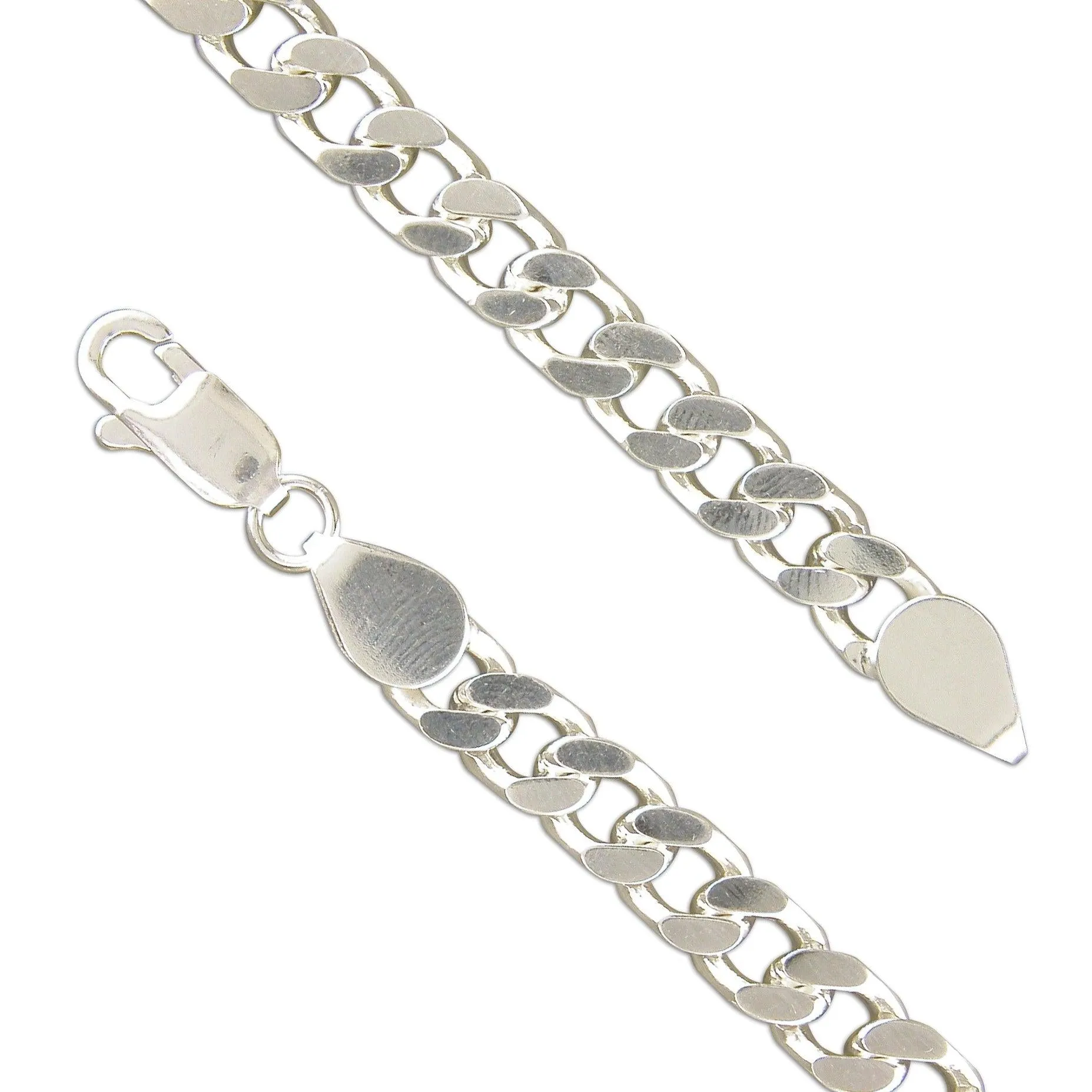 23cm Sterling Silver Flat Curb Bracelet