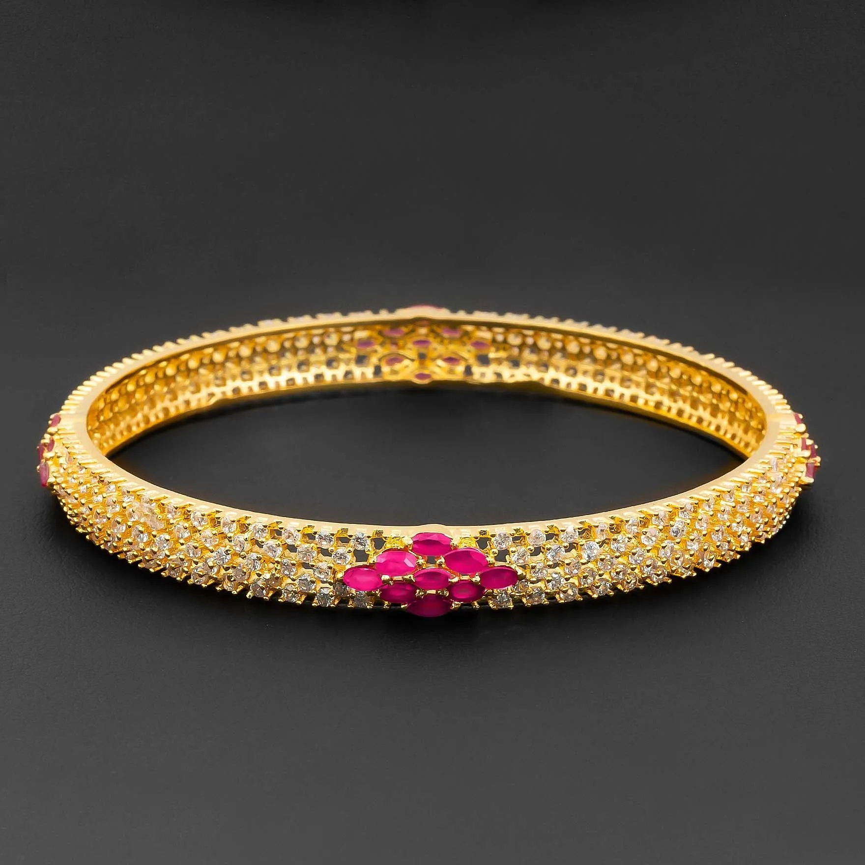 24ct Heavy Gold Plated Stone Bangle PSB3WR-023