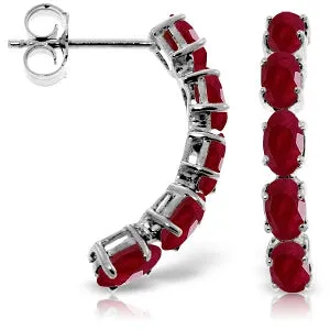 2.5 Carat 14K Solid White Gold Earrings Natural Ruby