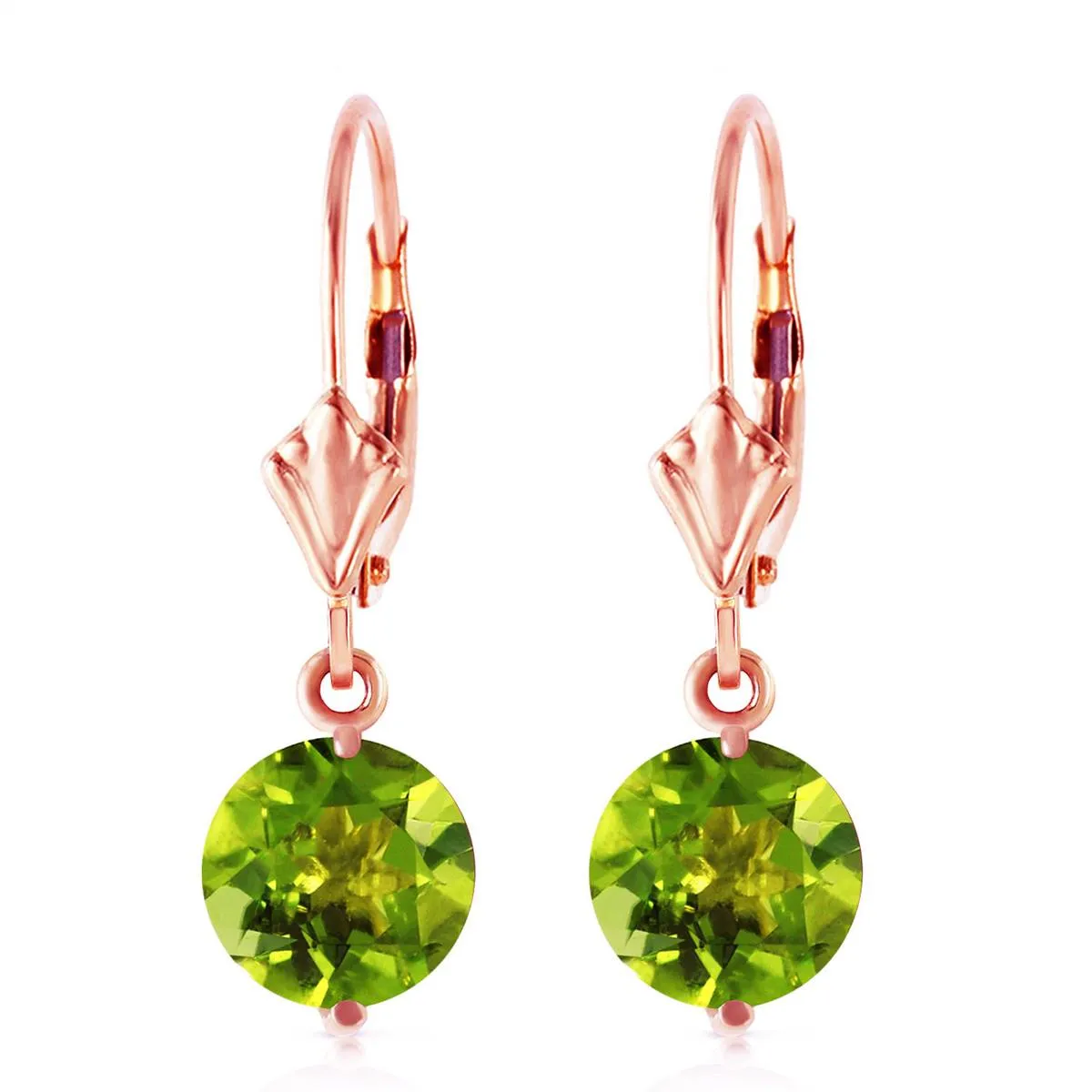 3.1 Carat 14K Solid Rose Gold Youth Peridot Earrings