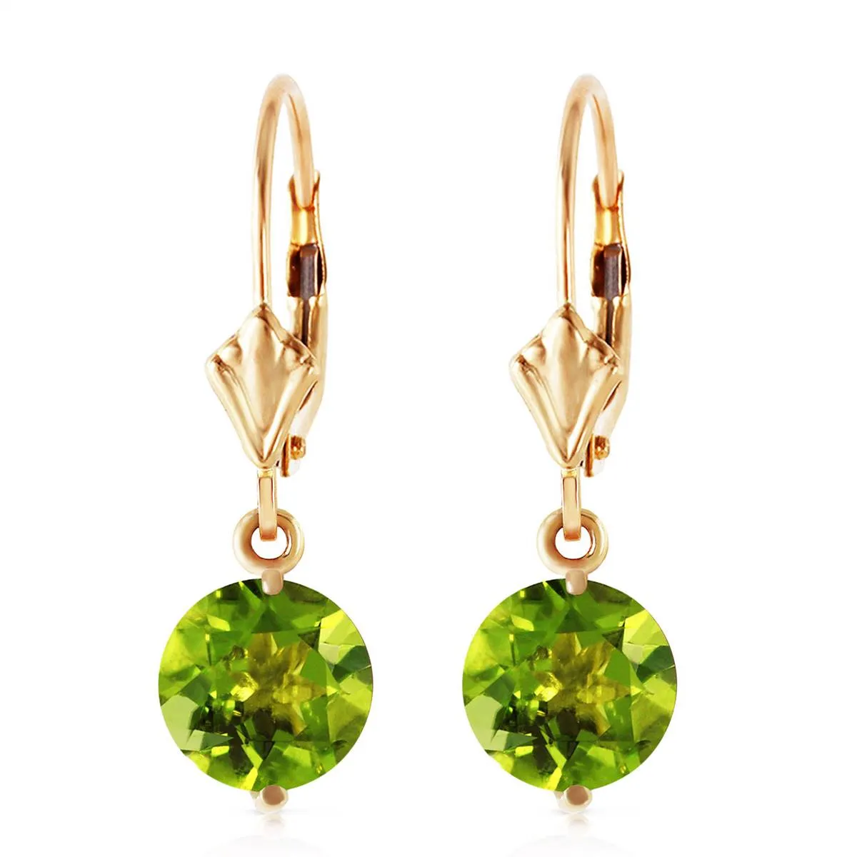 3.1 Carat 14K Solid Yellow Gold Charmed Life Peridot Earrings