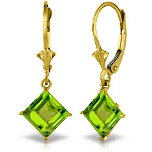 3.2 Carat 14K Solid Yellow Gold Evangelynne Peridot Earrings