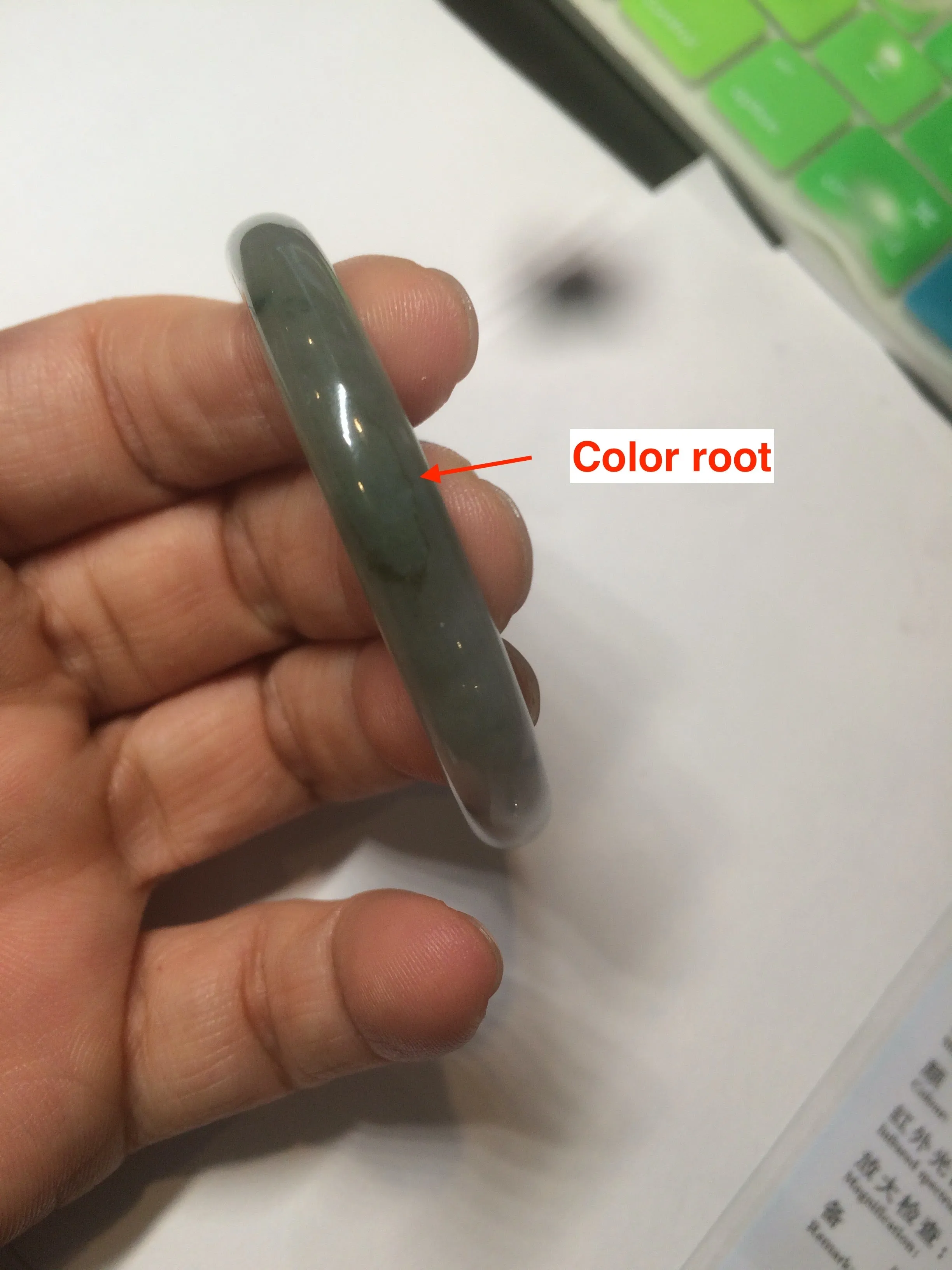 49mm certified 100% natural Type A icy watery light green/white oval jadeite jade bangle AZ44-1491