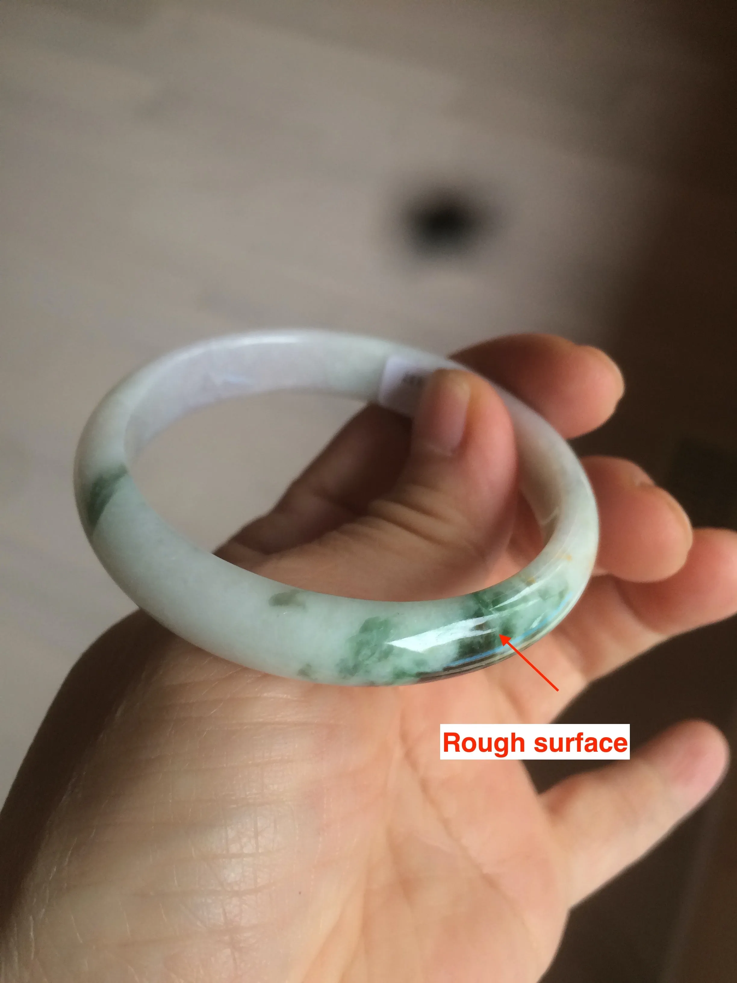 49mm Certified Type A 100% Natural green purple oval Jadeite Jade bangle AM6-4137