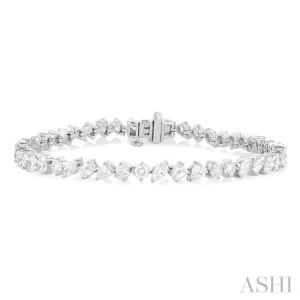 5 3/4 ctw Mixed Cut Diamond Fashion Bracelet in 14K White Gold