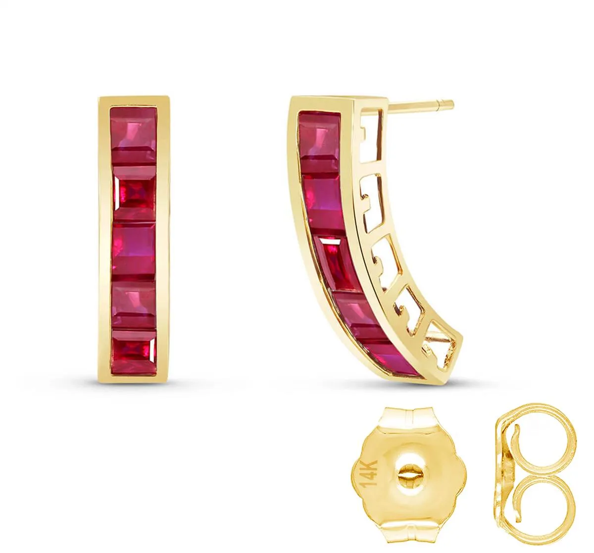 5 Carat 14K Solid Yellow Gold Valerie Ruby Earrings