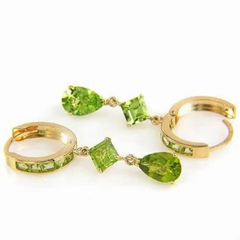 5.62 Carat 14K Solid White Gold Mapped By Stars Peridot Earrings