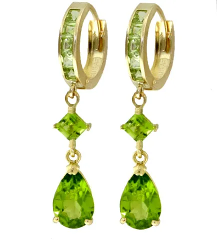 5.62 Carat 14K Solid White Gold Mapped By Stars Peridot Earrings