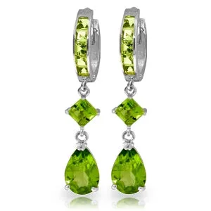 5.62 Carat 14K Solid White Gold Mapped By Stars Peridot Earrings