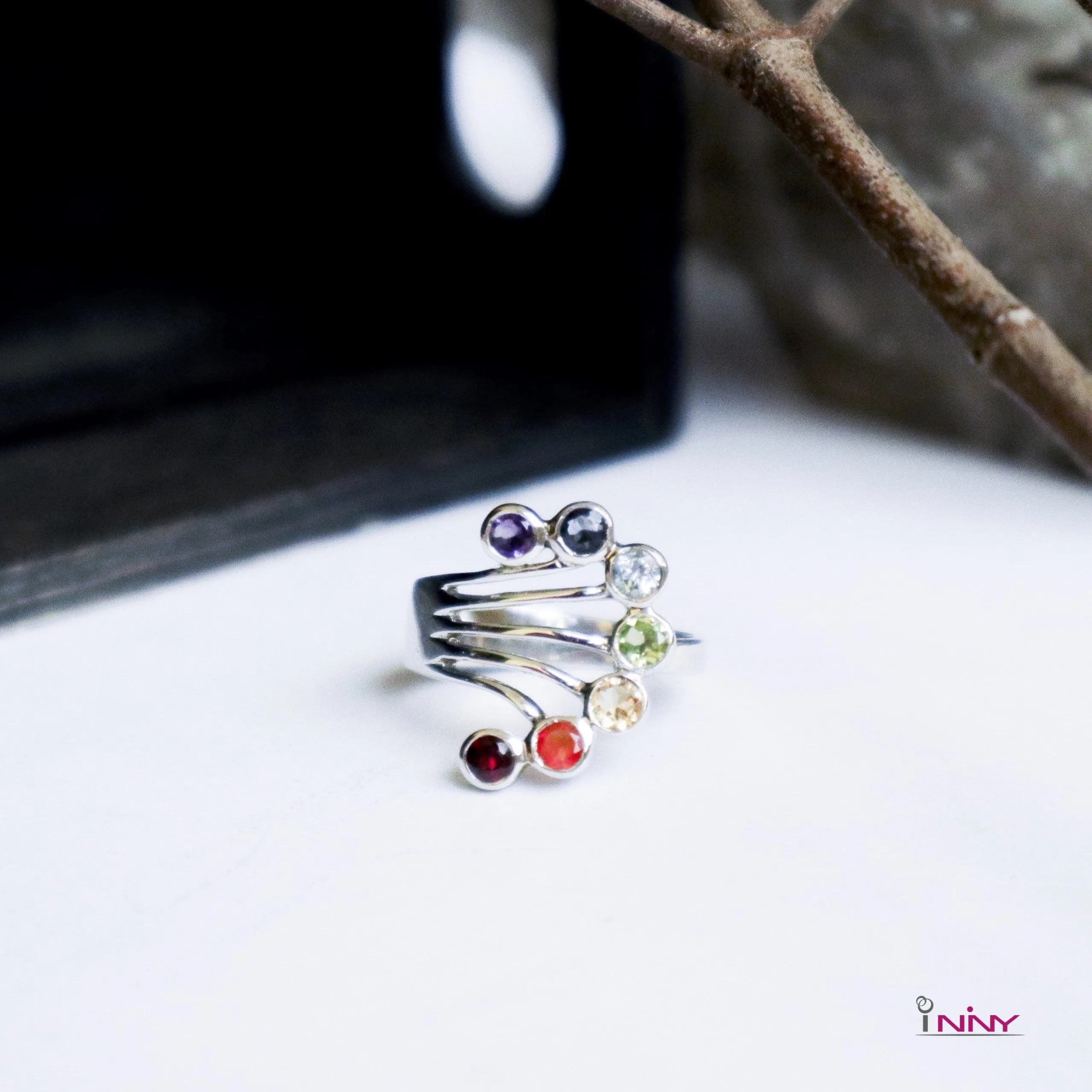 7 Chakra Gemstone Ring