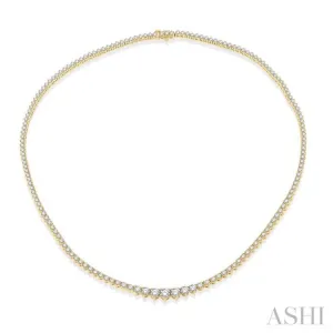 7 ctw Riviera Round Cut Diamond Necklace in 14K Yellow Gold