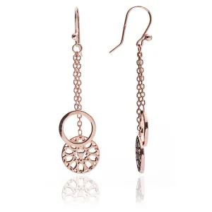 70% DISCOUNT  18ct  Rose Gold  Vermeil Jaguar Head Circular Filigree Charm Dangle Earrings