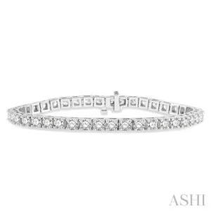 8 Ctw Square Shape Round Cut Diamond Tennis Bracelet in 14K White gold