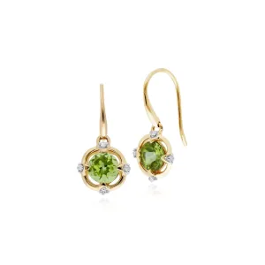 9 karat Gelbes Gold Peridot Ohrstecker Ohrringe