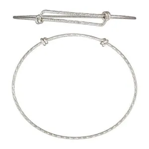 .925 Sterling Silver Adjustable Sparkle Bangle - up to 8.0 to 9.5 inches