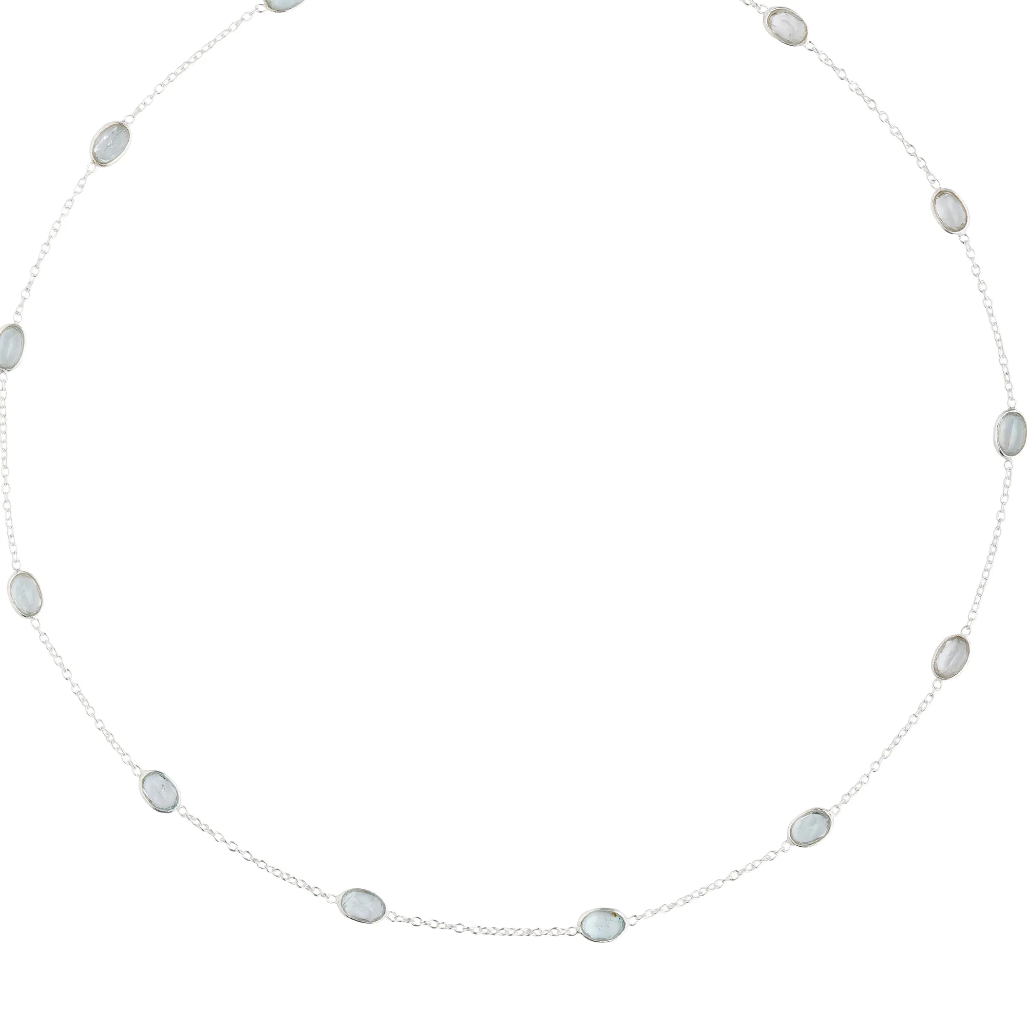 925 Sterling Silver Necklace - aquamarine Stone