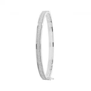 9ct White Gold Babies Hinged Bangle BN387BW