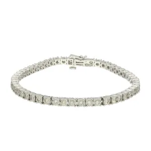 9ct White Gold Diamond Tennis Bracelet - 3.47ct