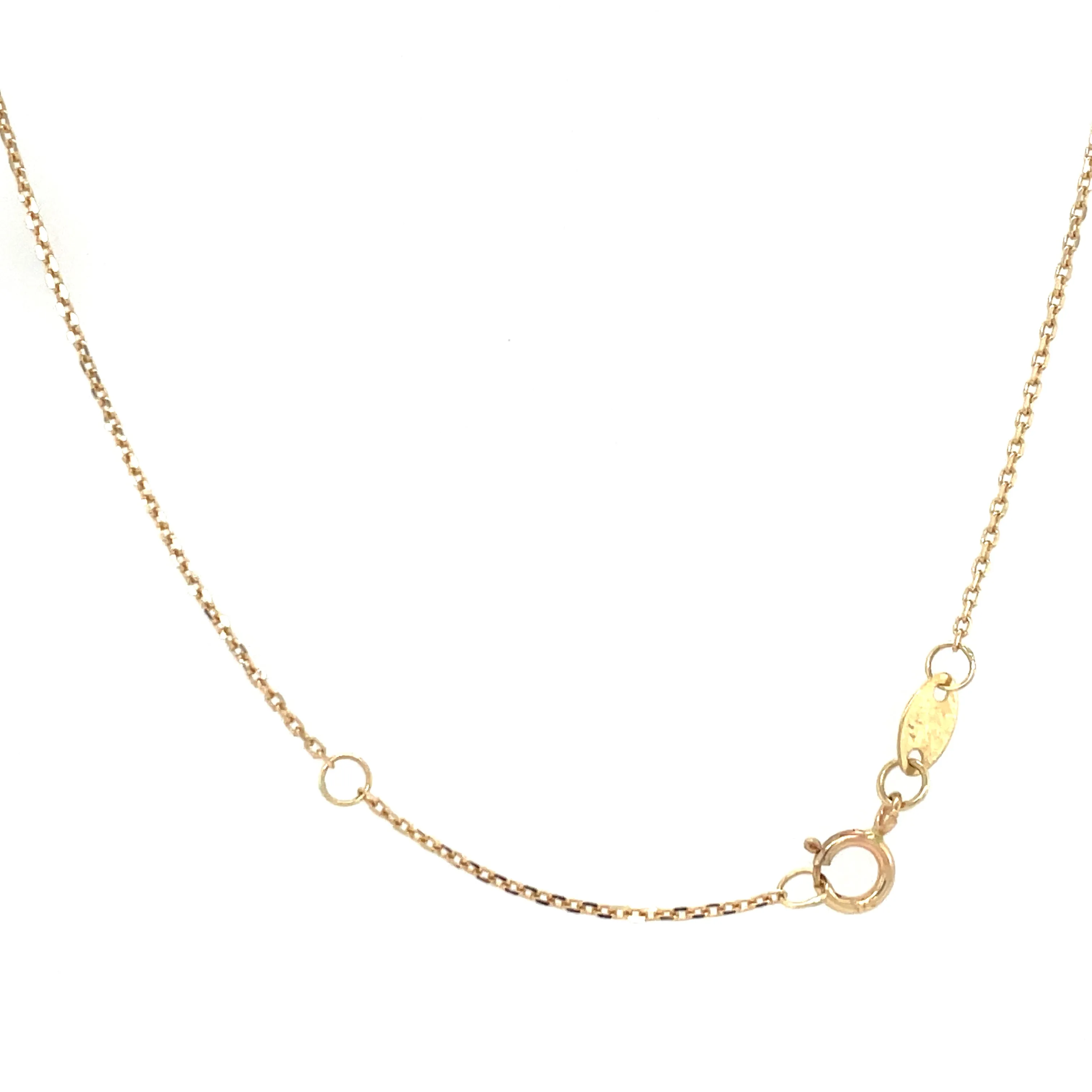 9ct Yellow Gold Rubover Oval Cz Necklace