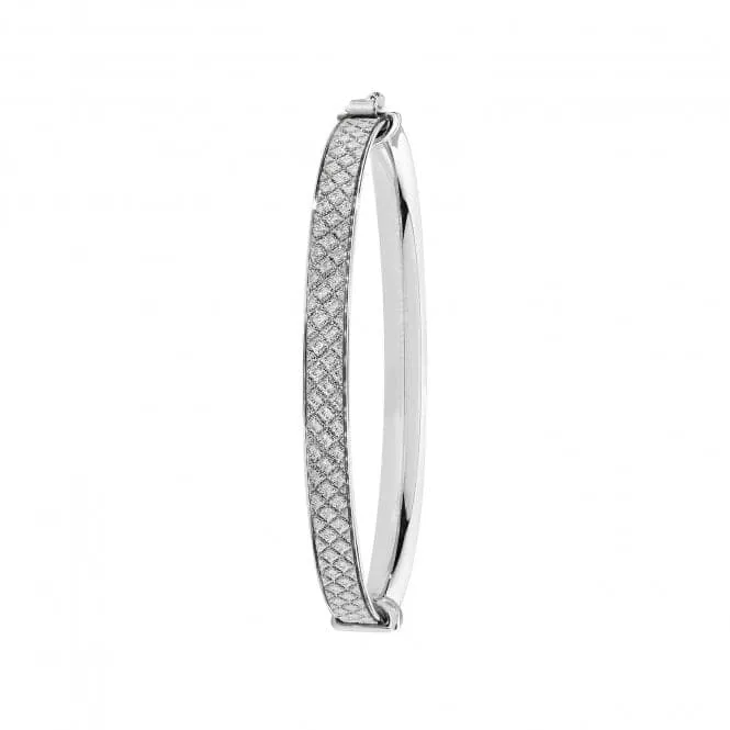 Acotis Silver Babies Moondust Oval Bangle G4394