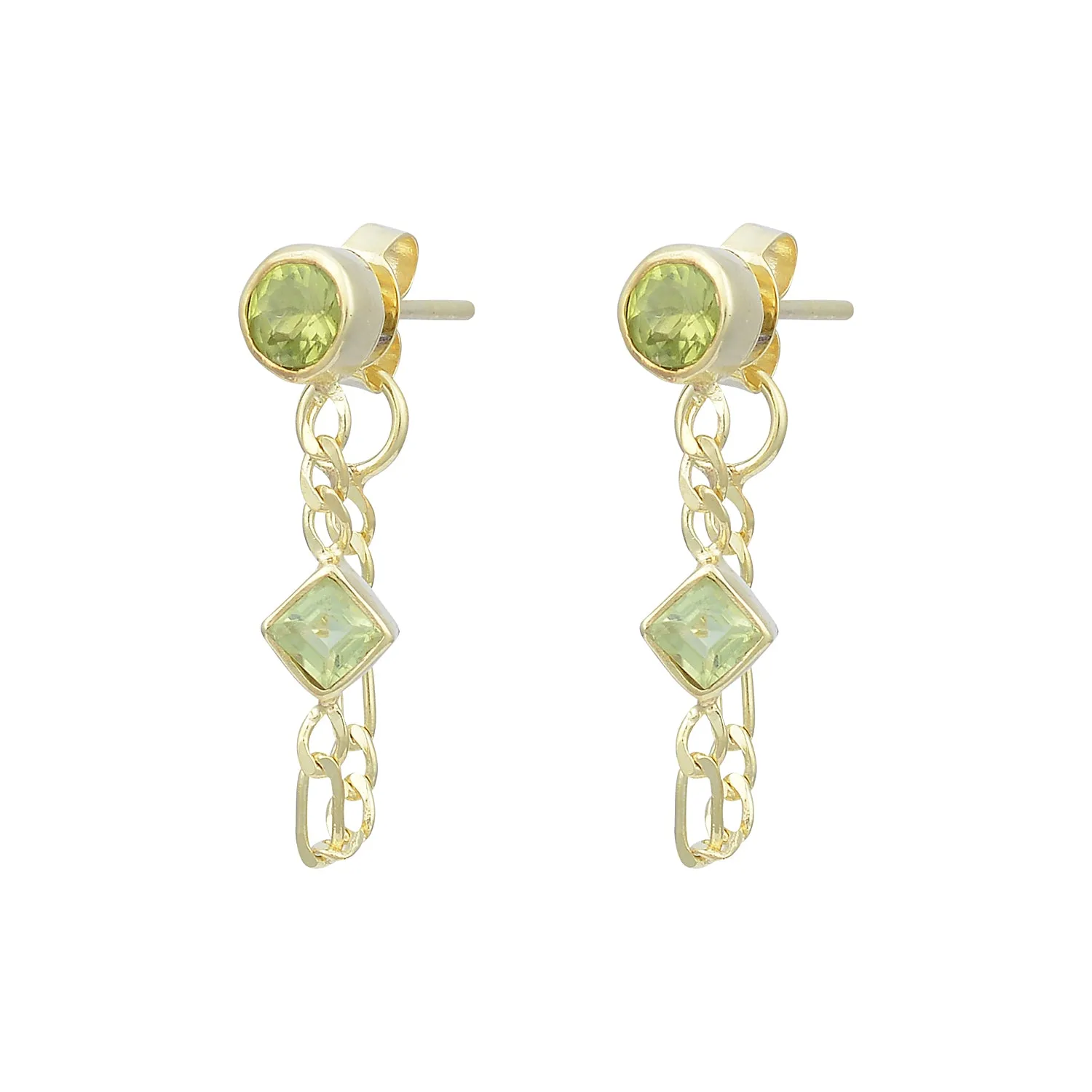 Ada 14K Gold Vermeil Peridot Studs