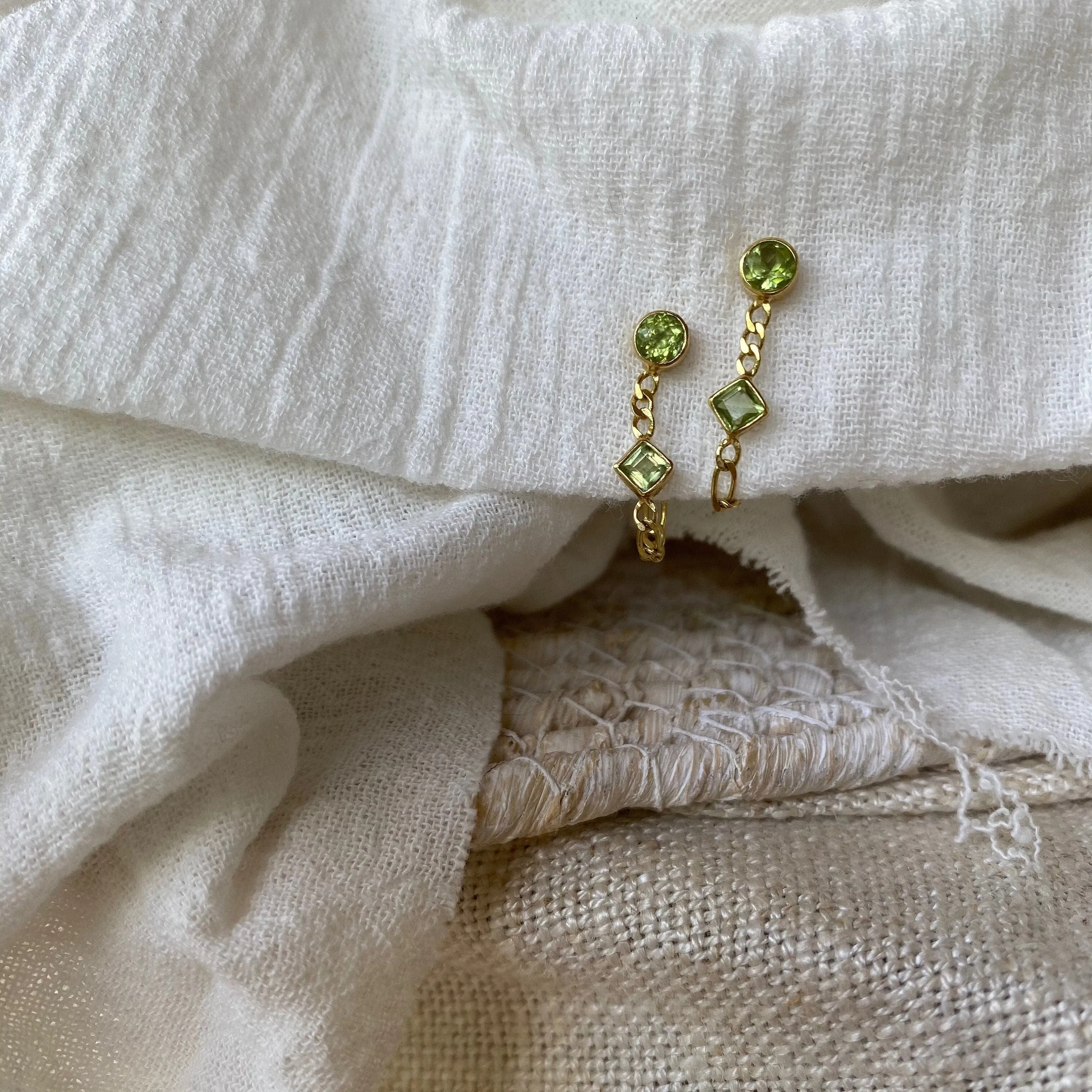 Ada 14K Gold Vermeil Peridot Studs