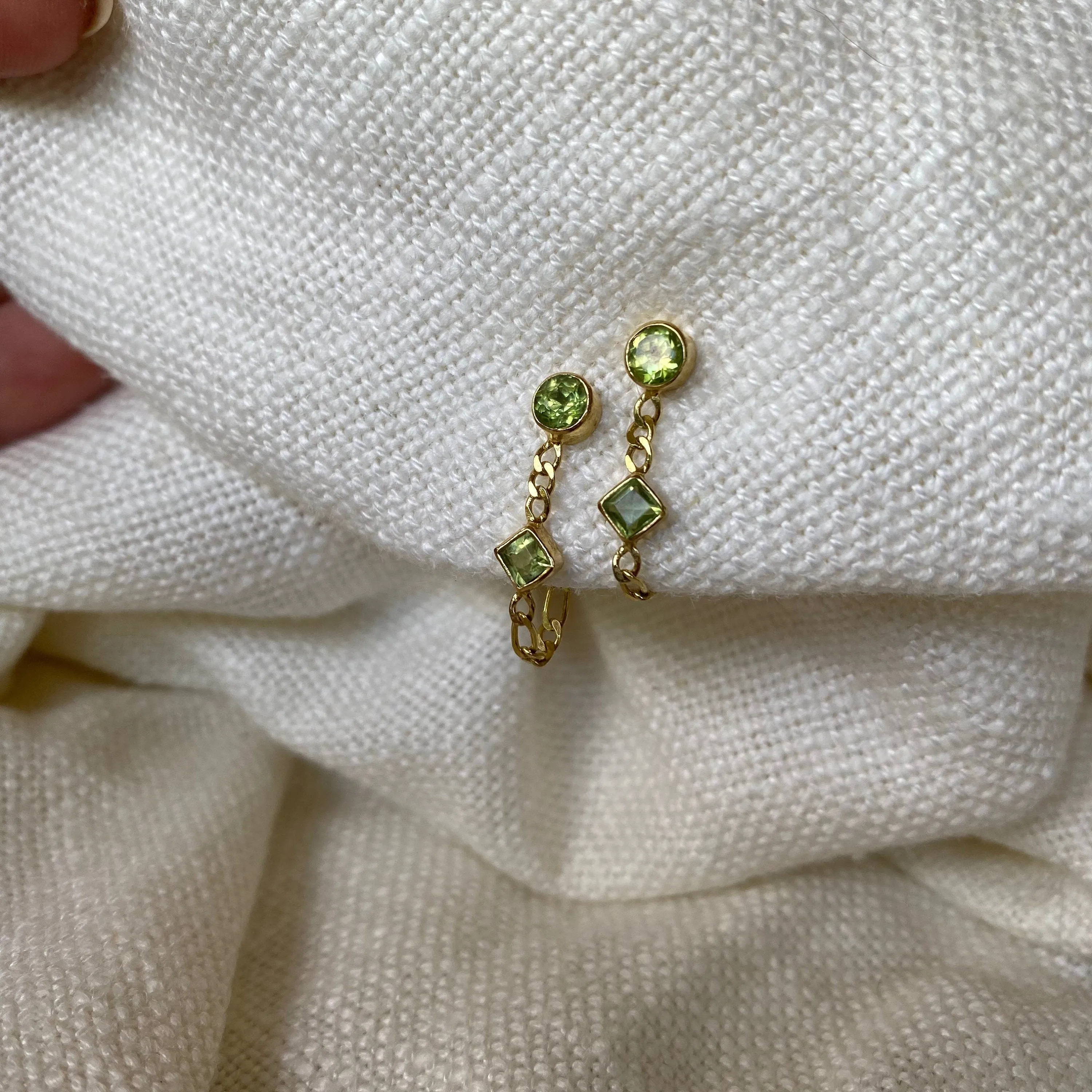 Ada 14K Gold Vermeil Peridot Studs