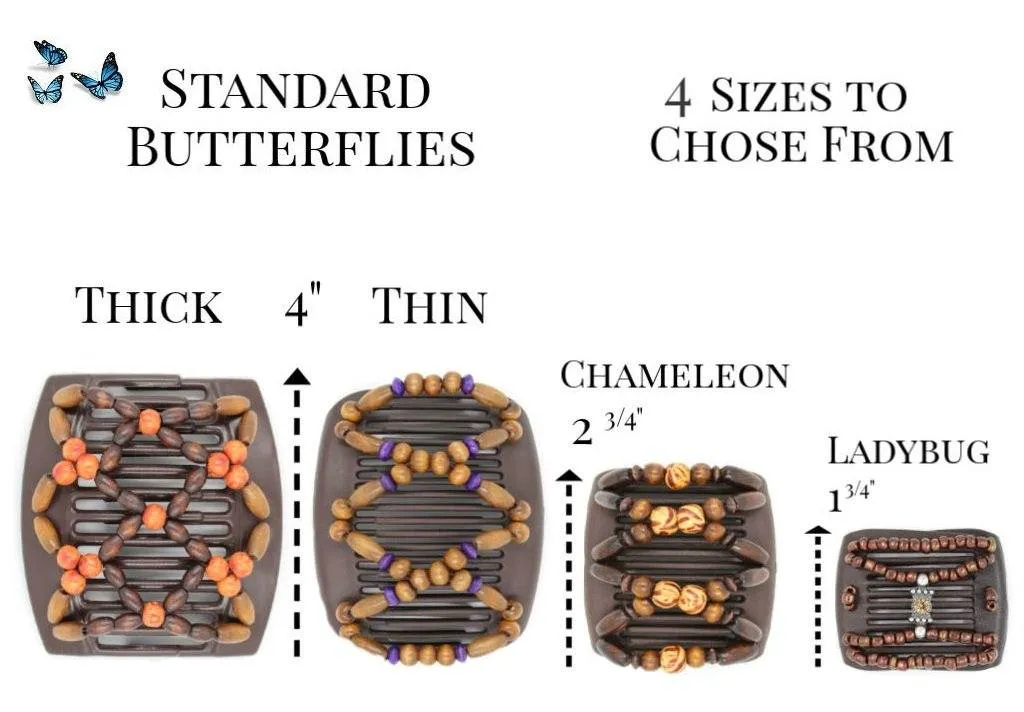 African Butterfly Hair Comb - Stones & Bones Black 72