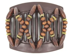 African Butterfly Thick Hair Comb - Beada Brown 181