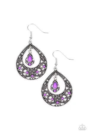 All-Girl Glow Purple Paparazzi Earrings