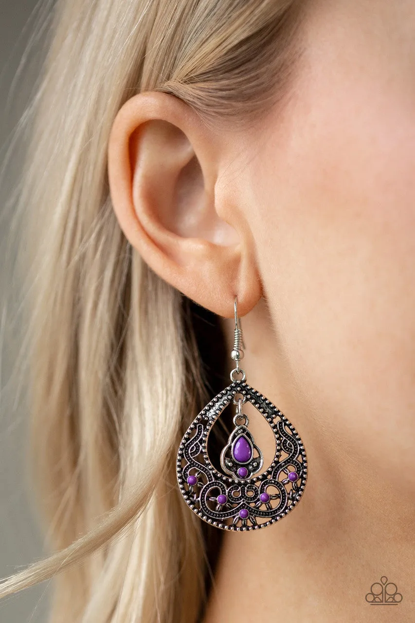 All-Girl Glow Purple Paparazzi Earrings