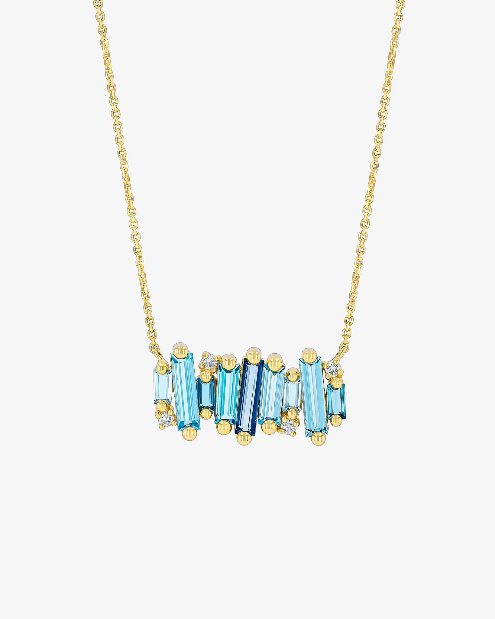 Amalfi Burst Blue Mix Stacker Pendant