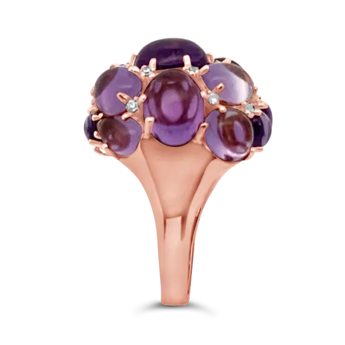 Amethyst & Diamond Cocktail Ring