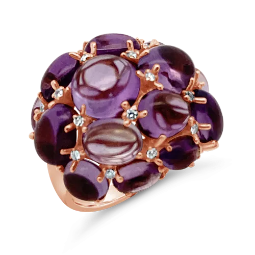 Amethyst & Diamond Cocktail Ring