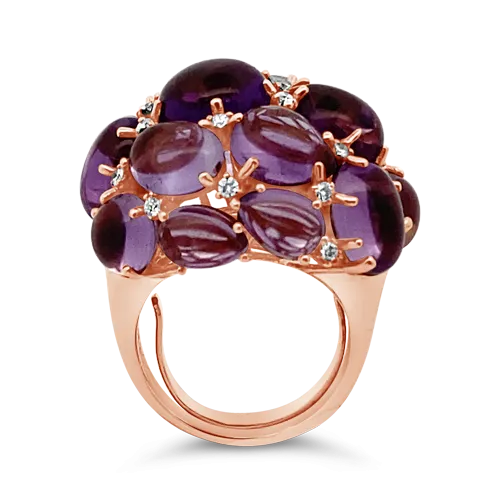 Amethyst & Diamond Cocktail Ring