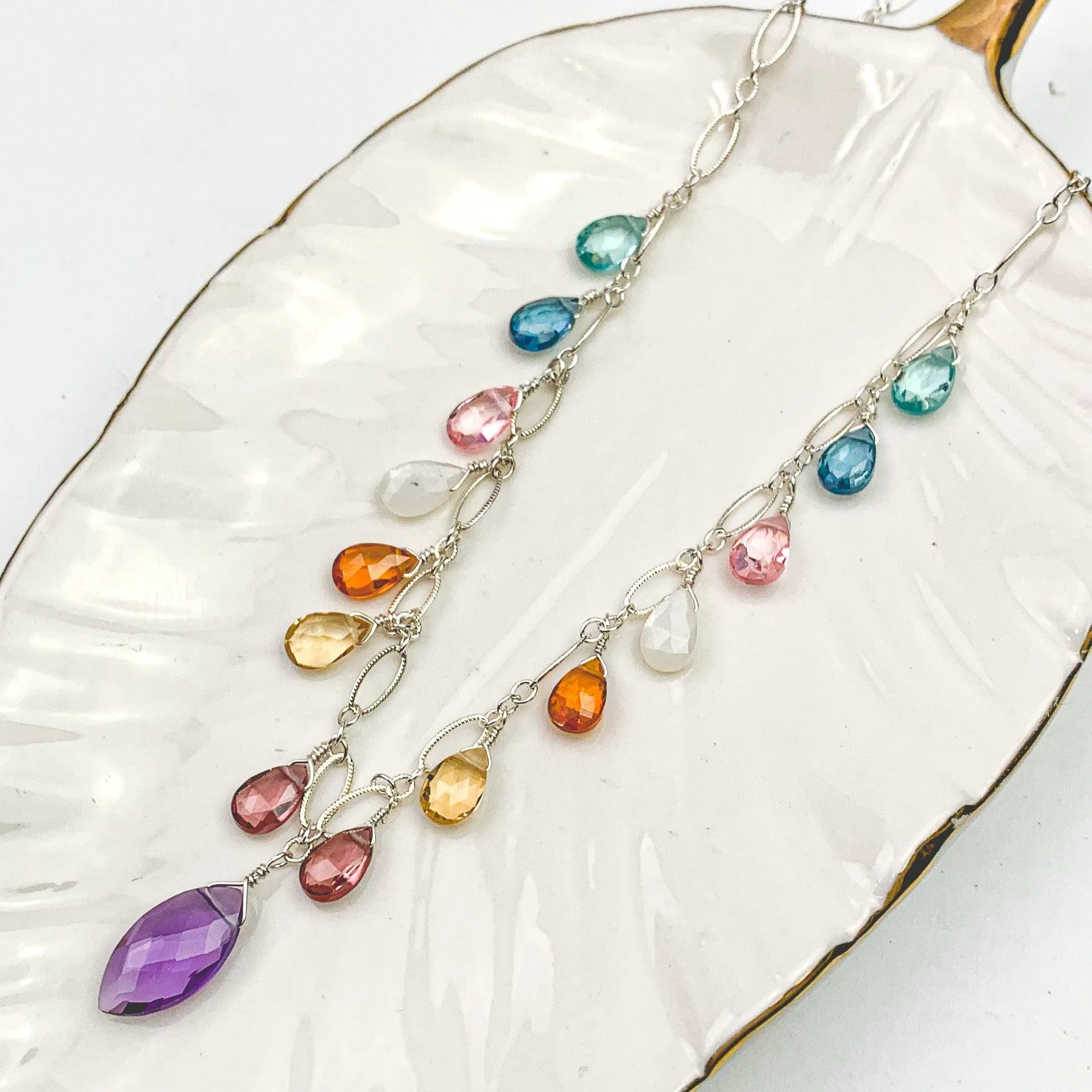 Amethyst and Colorful Drape Necklace