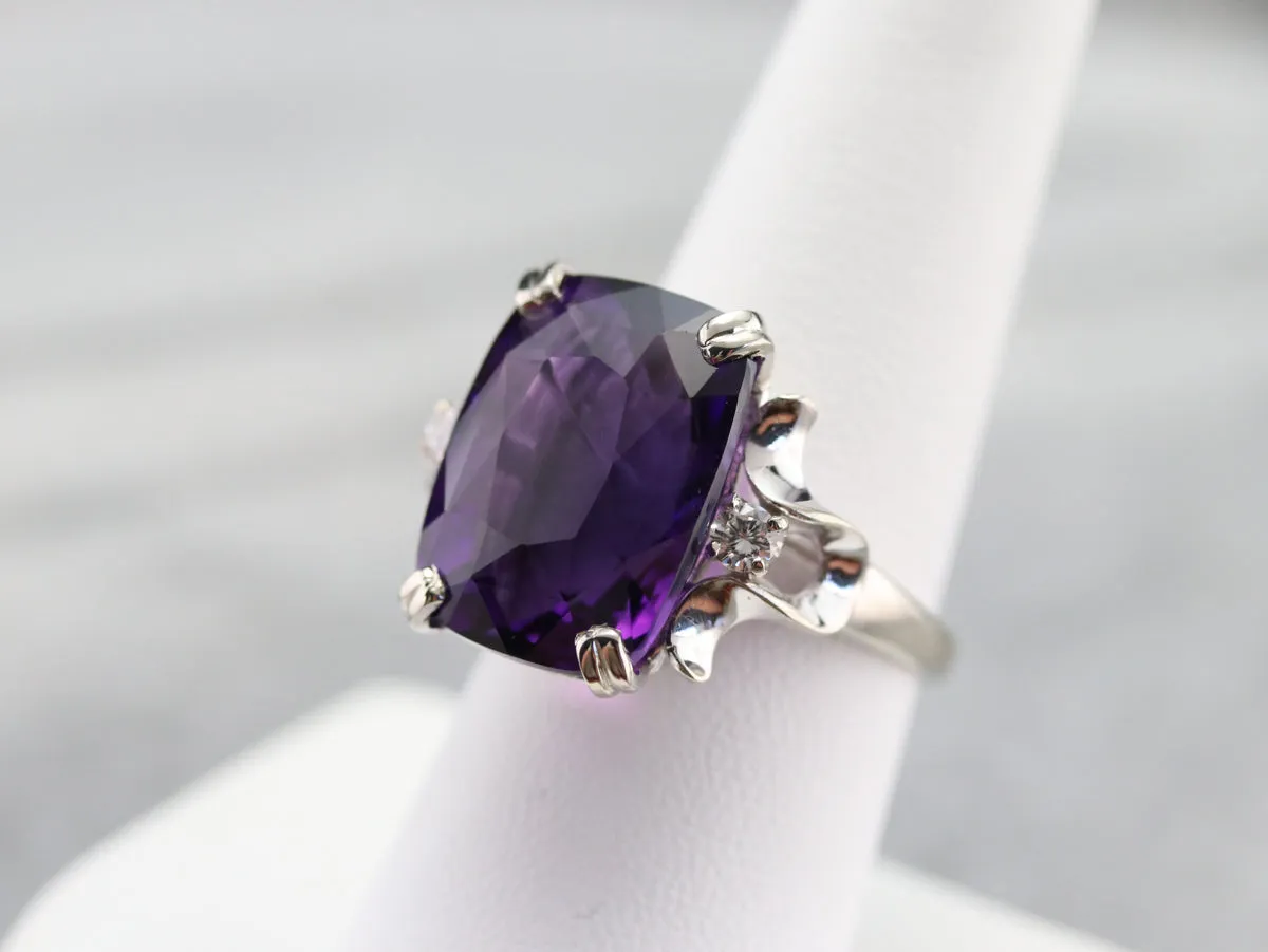 Amethyst and Diamond Cocktail Ring